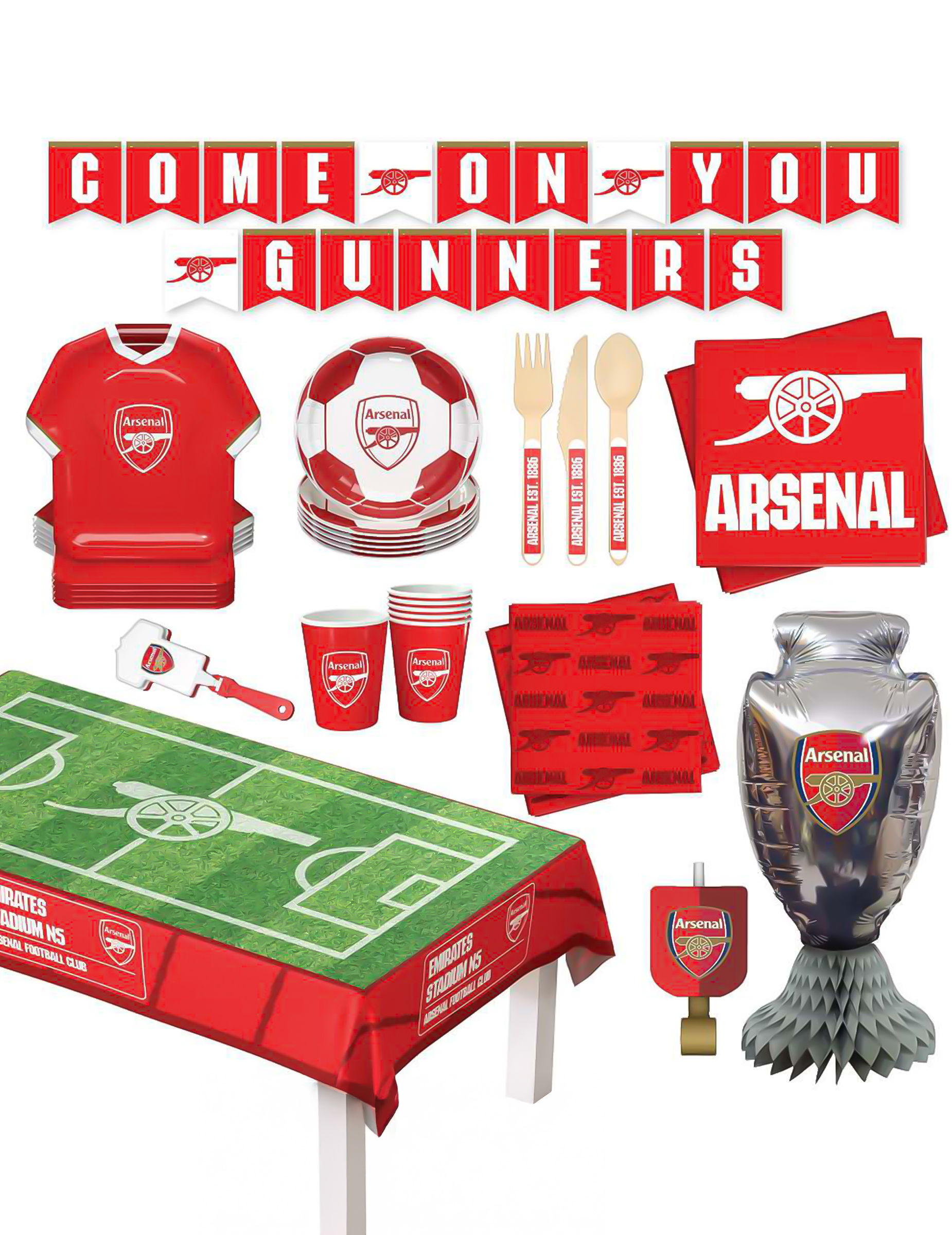 75-teiliges Arsenal Football Club Party-Set 75-teiliges Arsenal Football Club Party-Set von PartyDroid