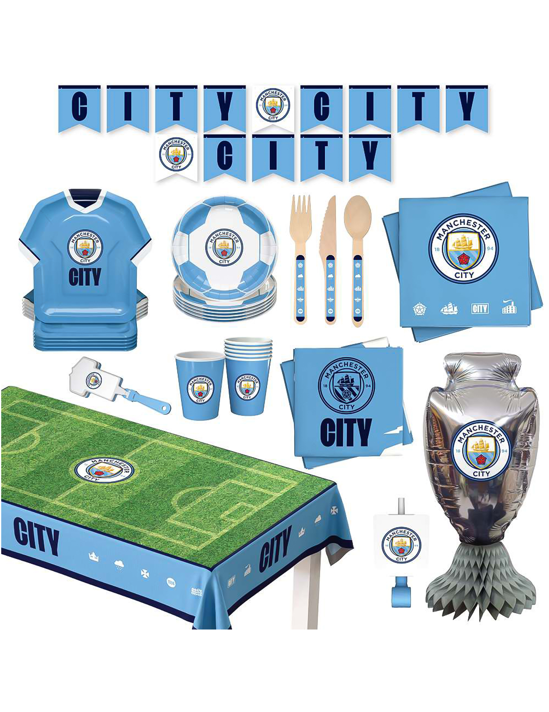 75-teiliges Manchester City FC Party-Set für Kindergeburtstage 75-teiliges Manchester City FC Party-Set für Kindergeburtstage von PartyDroid