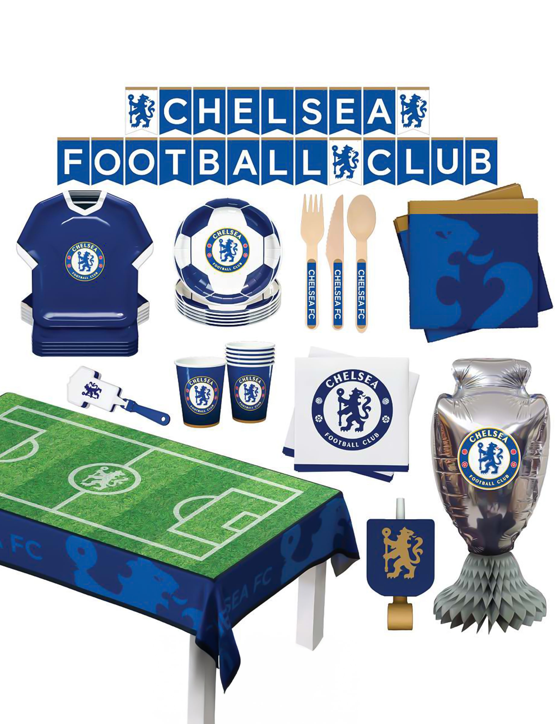 Chelsea FC Geburtstags-Set 75-teilig Chelsea FC Geburtstags-Set 75-teilig von PartyDroid