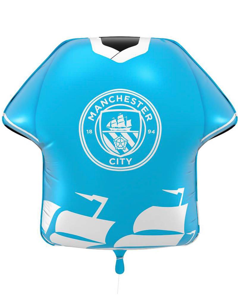 Manchester City Football Club Trikot-Ballon aus Aluminium Manchester City Football Club Trikot-Ballon aus Aluminium von PartyDroid