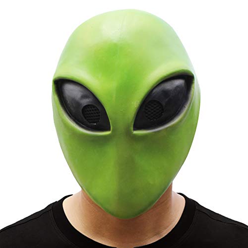 PartyHop Kühler Grüner Alien Latex Maske von PartyHop
