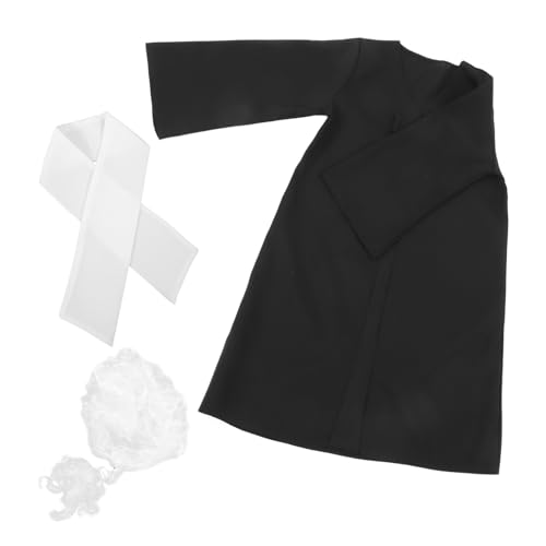 PartyKindom 1 Satz Anwaltsuniform-perückenset Kostüm Für Jungenmädchen Richter-anwalt-kostüm Vorgeben Kopfbedeckungsperücke Richterhammer Richterrobe Kind Karriere Schwarz Polyester PartyKindom 1 Satz Anwaltsuniform-perückenset Kostüm Für Jungenmädchen Richter-anwalt-kostüm Vorgeben Kopfbedeckungsperücke Richterhammer Richterrobe Kind Karriere Schwarz Polyester von PartyKindom
