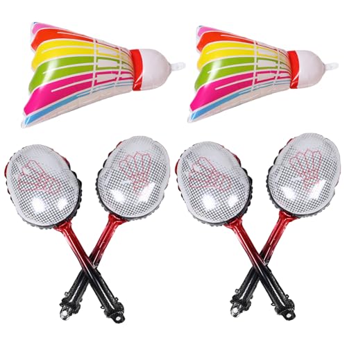 PartyKindom 1 Satz Aufblasbares Badminton Badminton-luftballons Aus Folie Aufblasbare Badminton -ballonparty -gefälligkeiten Aufblasbarer Badminton Shuttlecocks Ballon Aluminiumfolie von PartyKindom