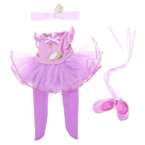 PartyKindom 1 Satz Ballerina Kostüm mit Schuhen und Haarband Puppenkleidung für Kreatives und Verkleiden von PartyKindom