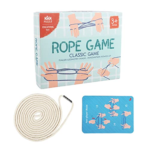 PartyKindom 1 Satz Blumenseilspielzeug Seil Fingerspielzeug Wiegenseil für Katzen Fingerseilspiel Stretch-Seil- Springendes Gummiband Party Pull Seil Wiegen-Seil-Spiel Hanfseil Beige von PartyKindom