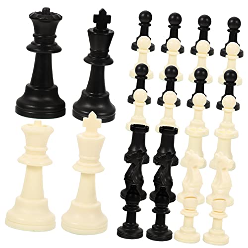 PartyKindom 1 Satz Ersatz Schachfiguren aus Kunststoff für Schach Königshöhe Hochwertige Schachspiel Zubehörteile Robust und Langlebig für Logisches und Strategisches Spiel von PartyKindom