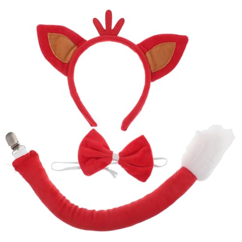 PartyKindom 1 Satz Fuchsohren Set mit Fliege Tierkostüm Zubehör für Cosplay Halloween Bühnenauftritte für Partys Festivals PartyKindom 1 Satz Fuchsohren Set mit Fliege Tierkostüm Zubehör für Cosplay Halloween Bühnenauftritte für Partys Festivals von PartyKindom