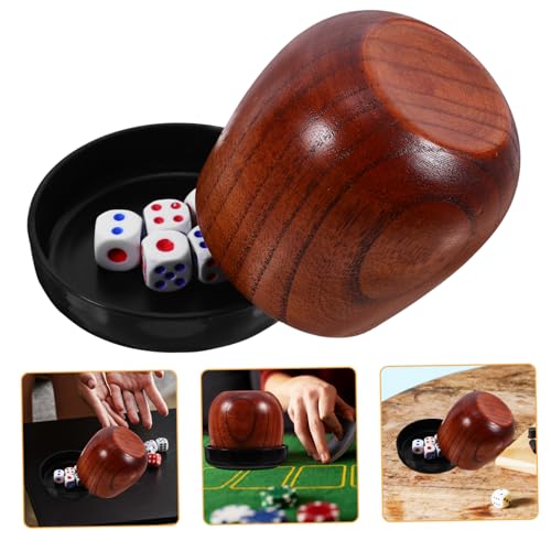 PartyKindom 1 Satz Holz Würfelbecher Set mit Kleinen Würfeln Tischspiel Zubehör Schlagfester Holzbox Deckel und Würfeln für Gesellige Spiele und Partys PartyKindom 1 Satz Holz Würfelbecher Set mit Kleinen Würfeln Tischspiel Zubehör Schlagfester Holzbox Deckel und Würfeln für Gesellige Spiele und Partys von PartyKindom