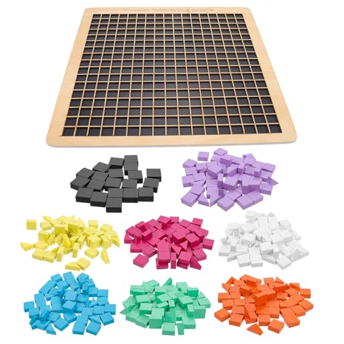 PartyKindom 1 Satz Holzpuzzle für Pädagogisches mit Bunten Musterblöcken Montessori Material Kreativität Handfertigkeit und Freude Beim Lernen Geeignet für Kleinkinder Ab Jahren von PartyKindom