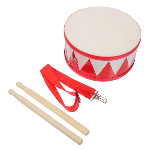 PartyKindom 1 Satz Kleine Trommel Für Sensorisches Winzig Instrument Kleinkinder Früh Schlagzeug Junior Schlinge Musical Kleinkindspielzeug Polyester-Leder Rot von PartyKindom