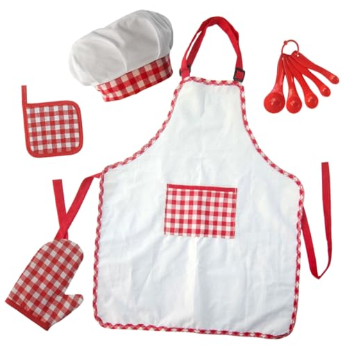 PartyKindom 1 Satz Kochschürzen Set Teiliges Kochset mit Verstellbarer Schürze und für Backen Malen und Rollenspiele Sicheres Unvergessliche Erlebnisse PartyKindom 1 Satz Kochschürzen Set Teiliges Kochset mit Verstellbarer Schürze und für Backen Malen und Rollenspiele Sicheres Unvergessliche Erlebnisse von PartyKindom