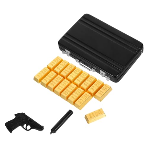 PartyKindom 1 Satz Koffermodell klein Gepäck für Mini-Modell mit goldenen Steinen Puppenhaus Koffer Miniatur- Miniaturhauszubehör Mini-Modelle mit goldenen Steinen Aluminiumlegierung von PartyKindom
