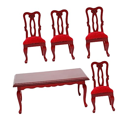 PartyKindom 1 Satz Mini Essstuhltisch Set Winzige Möbel Stühle Klein Bausatz Mini- Mini -hausmöbel Mini-Tisch Puppenhauszubehör Mini-puppenhausmöbel Miniatur Essen Mini Möbel Holz Rot PartyKindom 1 Satz Mini Essstuhltisch Set Winzige Möbel Stühle Klein Bausatz Mini- Mini -hausmöbel Mini-Tisch Puppenhauszubehör Mini-puppenhausmöbel Miniatur Essen Mini Möbel Holz Rot von PartyKindom