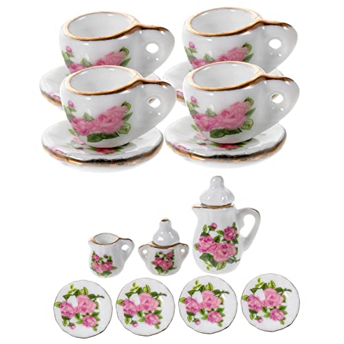 PartyKindom 1 Satz Mini-Geschirr Aus Keramik Porzellan Winzig Zubehör Miniatur Mini-teetasse Tun So, Als Ob Sie Hätten von PartyKindom