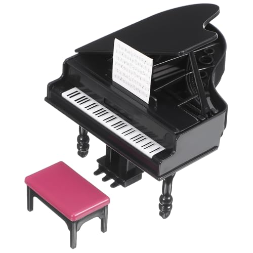 PartyKindom 1 Satz Mini-Klavierdekoration Puppenhaus Klavier Ornamente geformt Mini- -Musikinstrument Mini- - tischdeko Miniaturhausmöbel Mini-Hausklavier Puppenmöbel Abs Schwarz von PartyKindom