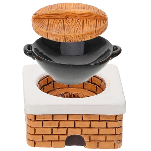 PartyKindom 1 Satz Miniatur Herdset mit für Puppenhaus Teiliges Set zur Kreativen Küchendekoration für Fantasievolles Spiel und Realistische Szenen von PartyKindom