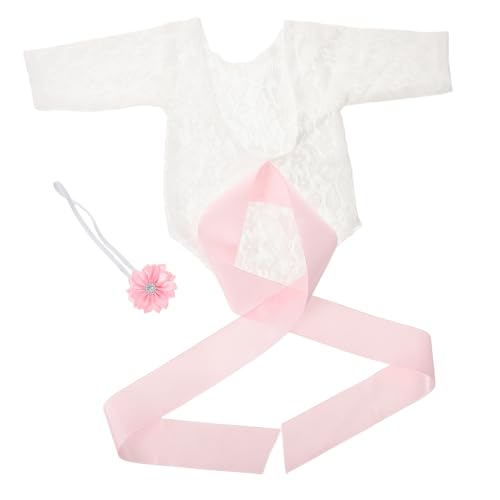 PartyKindom 1 Satz Neugeborenes Fotografie Outfit mit Romper und Passendem Stirnband für Mädchen Requisiten für Babyfotoshootings und Porträts und für Besondere Anlässe von PartyKindom