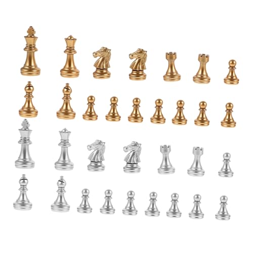 PartyKindom Schachfiguren Satz aus Kunststoff für Erwachsene und Kinder Wiederverwendbare Schachspiel Figuren Ersatzfiguren für Brettspiele für Schachspiel und Schachunterricht von PartyKindom