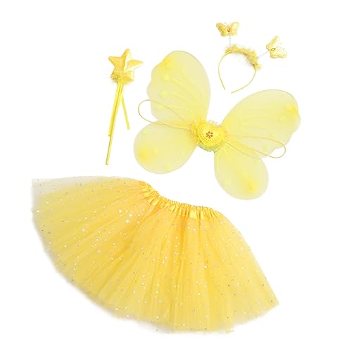 PartyKindom 1 Satz Schmetterlingsflügel eingestellt Fee-Cosplay Feenkostümrock Tüllrock für Mädchen Märchen Brauch für Mädchen Cosplay -Kostüm Fairy Kostüm Prinzessinrock Strümpfe Gelb PartyKindom 1 Satz Schmetterlingsflügel eingestellt Fee-Cosplay Feenkostümrock Tüllrock für Mädchen Märchen Brauch für Mädchen Cosplay -Kostüm Fairy Kostüm Prinzessinrock Strümpfe Gelb von PartyKindom