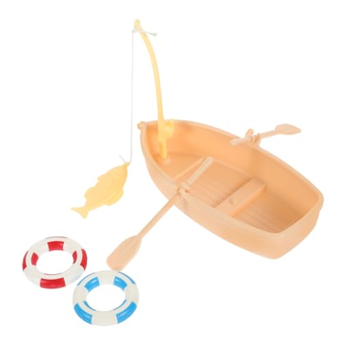 PartyKindom 1 Satz Simuliertes Fischerbootmodell Puppen-fischerboot-kit Realistisch Party Mini Boot Badespielzeug Winzig Kleines Fischerboot Puppenhaus Ruderboot Plastik von PartyKindom