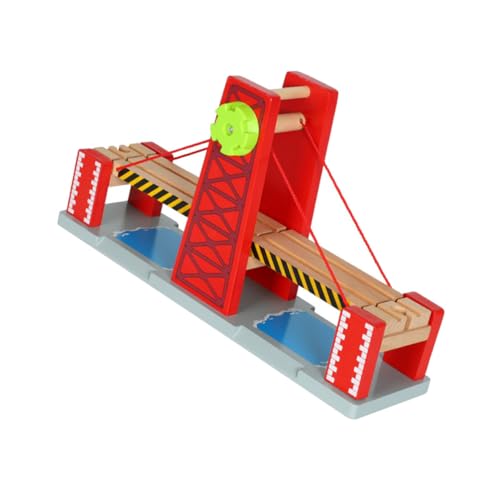 PartyKindom 1 Satz Spur Gleisbrücke Eisenbahnbrücke Zugbrücke Aus Holz Rot Plastik von PartyKindom