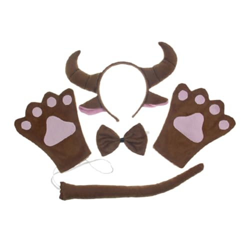 PartyKindom 1 Satz Teiliges Tierhaarreif Set mit Ochsenhörnern für Lustiges Cosplay Zubehör für Halloween Karneval und Kostümpartys Robuste Langlebige Ausführung für Einzigartigen Look PartyKindom 1 Satz Teiliges Tierhaarreif Set mit Ochsenhörnern für Lustiges Cosplay Zubehör für Halloween Karneval und Kostümpartys Robuste Langlebige Ausführung für Einzigartigen Look von PartyKindom