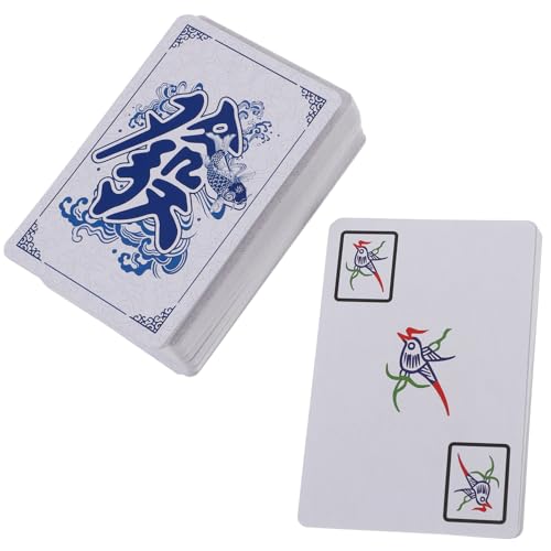 PartyKindom 1 Satz Tragbares Mahjong Kartenset Chinesische Mahjong Papierkarten für Reisen Camping Partys und Familienunterhaltung Langlebig und Farbenfroh PartyKindom 1 Satz Tragbares Mahjong Kartenset Chinesische Mahjong Papierkarten für Reisen Camping Partys und Familienunterhaltung Langlebig und Farbenfroh von PartyKindom