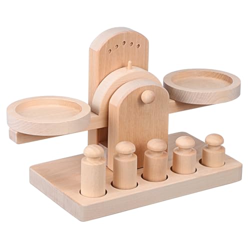 PartyKindom 1 Satz Waage aus Holz interaktives kinderspielzeug Kindergarten Lernspielzeug Children Toys kindergeschenke pädagogisches Balance Scale Toy Lotusbaum von PartyKindom