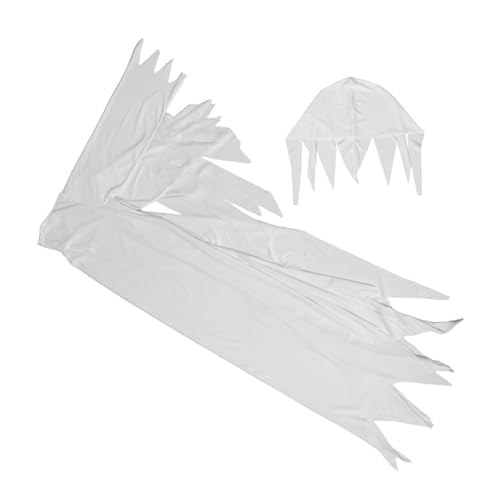 PartyKindom 1 Satz Weißes Gespensterkostüm mit Hut für Halloween Gruseliges Cosplay Outfit für Rollenspiele Theateraufführungen Kostümpartys von PartyKindom
