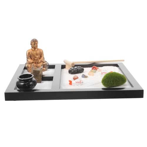 PartyKindom 1 Schachtel Sand Garten Dekoration Zen Garten für Schreibtisch Holz Mikrolandschaft zur Meditation Perfektes zur Stressbewältigung PartyKindom 1 Schachtel Sand Garten Dekoration Zen Garten für Schreibtisch Holz Mikrolandschaft zur Meditation Perfektes zur Stressbewältigung von PartyKindom