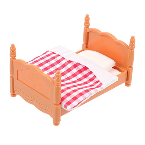 PartyKindom 1 Set Bettmodellmöbel Mini Schlafzimmereinrichtung Winzige Bausätze Stil Wohnmodelle Dekorationen DIY Miniaturzubehör Mini Hausbett Basteln Miniatur Dekoration Stoff von PartyKindom