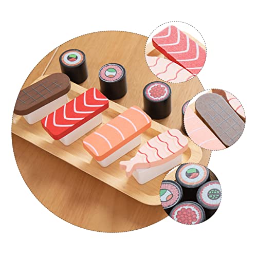 PartyKindom 1 Set Spielhaus Mädchen Küche Mini Smart Sushi Modell Simulation Simulation Lebensmittel Miniatur Lebensmittel Figuren Holz von PartyKindom