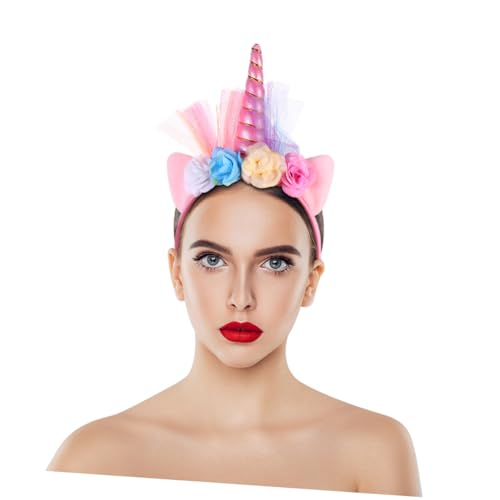 PartyKindom 1 Stück Leuchtendes Einhorn Stirnband aus Netzgewebe Perfektes Accessoire für Kinderpartys und Bühnenauftritte Komfortabel für Erwachsene Stunden Leuchtdauer Zufällige Farbe von PartyKindom