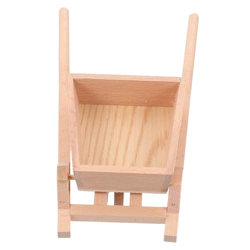 PartyKindom 1 Stück Mini Holz Tipper Modell Garten Accessoire Realistische Miniatur Schubkarre für DIY Deko und für und Außenbereich von PartyKindom