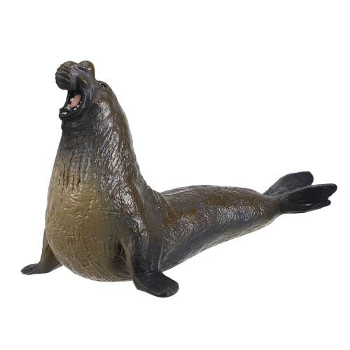 PartyKindom 1stück Simulation Elefantenrobben Modell Lebensechtes Tiermodell Als Bildungs-Spielzeug Für Junge Mädchen Für Garten Und Innenraumdekoration Leichtes Braunes Design von PartyKindom