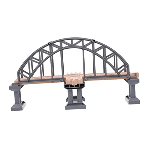 PartyKindom 1 Stück für kinderspielzeug zabawki stymulujące rozwój spielzeuge Schiene Kleinkinder Spielzeugeisenbahnbrücke Mini-Szenen-Puzzle- hölzern Grey von PartyKindom