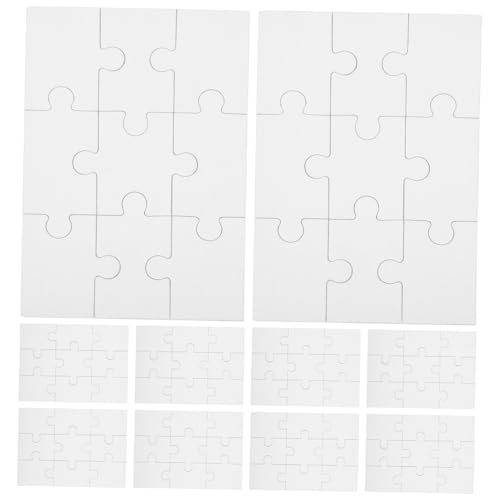 PartyKindom 10 Blatt Blanko Puzzle Teile DIY Malpuzzle für Bemalen Zeichnen Basteln und Kreativitätsförderung Multifunktionale Leere Puzzleteile für Geburtstags Freizeitaktivitäten von PartyKindom