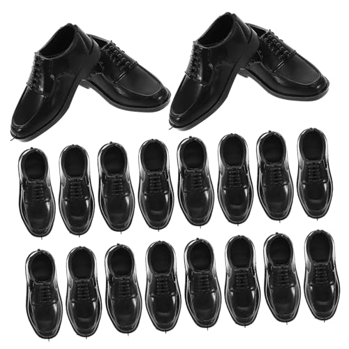 PartyKindom 10 Paare Miniaturschuhe für Puppen Maßstab Kunststoffschuhe für Männliche Puppen Vielseitige Zubehörteile für Puppenhaus Dekorationen und Actionfiguren von PartyKindom