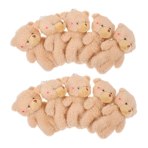 PartyKindom 10 Stück Bär Schlüsselanhänger Bär Schlüsselanhänger Plüsch Plüschtier Anhänger Mini Bär Plüsch Groß Süßer Plüsch Schlüsselanhänger Anhänger Bär Ornament Bär Plüsch Anhänger von PartyKindom