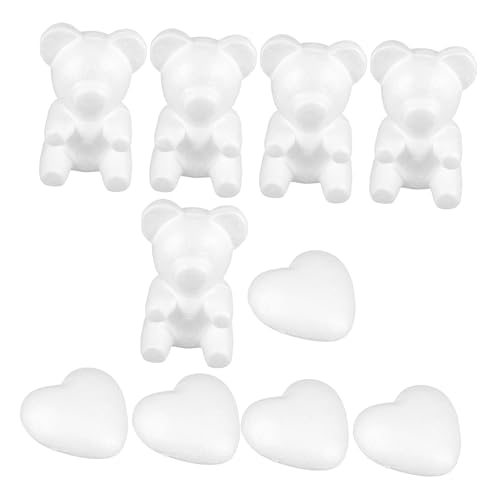 PartyKindom 10 Stück Liebesblasenmodell Schaumstoffbären Zum Basteln Schaumstoff Zum Basteln Und Basteln Schaumstoffherzen Zum Basteln Schaumstoff-herzbären Geformt Bastelbär Weiß Poly-Drache PartyKindom 10 Stück Liebesblasenmodell Schaumstoffbären Zum Basteln Schaumstoff Zum Basteln Und Basteln Schaumstoffherzen Zum Basteln Schaumstoff-herzbären Geformt Bastelbär Weiß Poly-Drache von PartyKindom