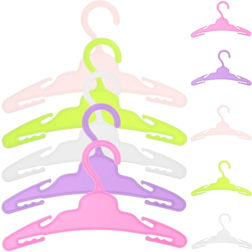 PartyKindom 10 Stück Mini Kleiderbügel für Puppen aus Buntem für Puppenkleidung Zubehör für Puppenhäuser und Spielzeugzimmer Platzsparend und Praktisch von PartyKindom