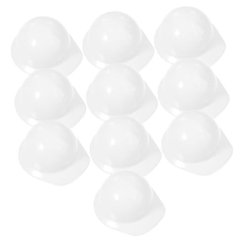 PartyKindom 10 Stück Mini-bauhut Für Kleiner Hut Miniatur Bunt Kind Party Mini-hüte Erwachsene Gebäude Arbeitermütze Mini-zubehör Mini-Sachen Winzig Kleid Konstruktion Weiß Plastik von PartyKindom