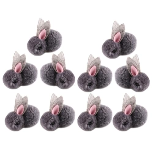 PartyKindom 10 Stück Plüsch Häschen Hase Kaninchen Kleidungsstückverzierung Handwerkdekoration Bekleidungsversorgung Hut- Kleidung Schmücken DIY Kleidungsverzierung Grey von PartyKindom