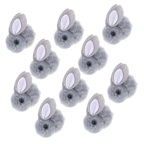 PartyKindom 10 Stück Plüsch Häschen Hase Puppe Ohren Cuddly Bunny Cute Accessories rucksackbeutel trauzeugengeschenke Ostergeschenk DIY-Verzierung Süßes Kaninchenhandwerk Grey von PartyKindom