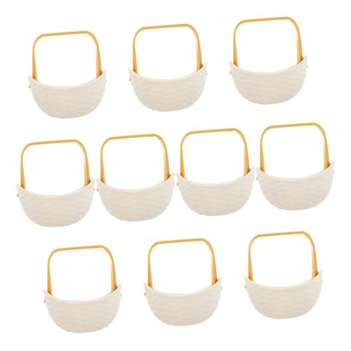 PartyKindom 10 Stück Puppenhandkörbe Puppenhaus Miniatur Handtasche Miniatur Zubehör Kleine Körbe Mini Körbe Für Gastgeschenke Puppenhaus Miniatur Obstkorb Kleine Körbe Mini von PartyKindom