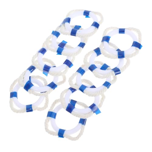 PartyKindom 10 Stück Rettungsringmodell Dollhouse Schwimmlebensring Für Handwerk Mini-rettungsring Dekoration Miniaturlebensring Für Handwerk Mini -Leben Mini-schwimmring Party Plastik Blue von PartyKindom