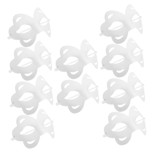 PartyKindom 10 Stück Teiliges DIY Papierpulp-masken Weiß Blanko Halbes Gesicht Kostüm-masken Für Party Theater Cosplay Vielseitig Bemalbar Umweltfreundlich von PartyKindom