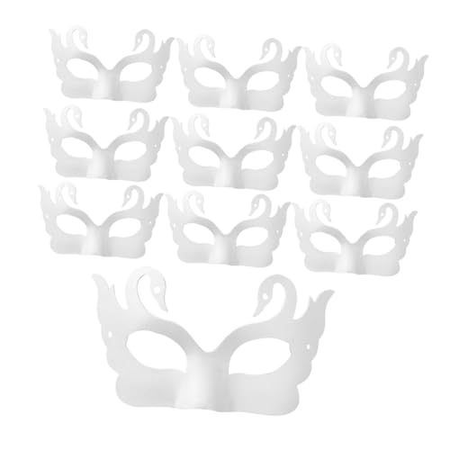 PartyKindom 10 Stück Teiliges DIY Schwanenpapiermasken Bemalen Leichte Bequeme Papierpulp-masken für Fasching Halloween Maskenball und Kreative Gruppenaktivitäten von PartyKindom