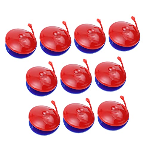 PartyKindom 10 Stück Teiliges Kastagnetten aus Hochwertigem Sicherem Material Glatte Oberfläche ohne Grate Pädagogisches Percussion Instrument für Frühe Musikalische und Spielerisches Lernen von PartyKindom