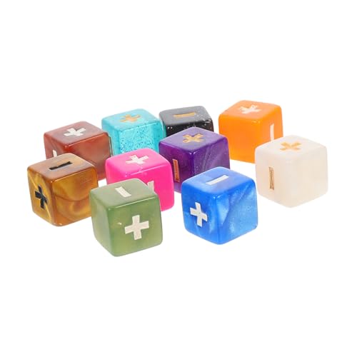 PartyKindom 10 Stück Teiliges Mathe Würfel mit Plus Minus Zeichen Kompakte Lernwürfel für Grundschule Glatte Oberfläche Buntes Rechen zum Rechnen Üben und Matheunterricht Zufällige Farbe von PartyKindom